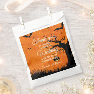 Sachets En Papier Halloween Mariage Merci Arbre d'horreur Vos noms