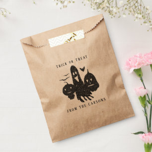 Sachets En Papier Halloween minimaliste noir blanc Citrouille fantôm