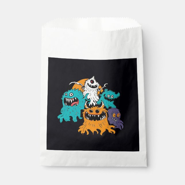 Sachets En Papier Halloween/Monster/octobre/automne (Devant)