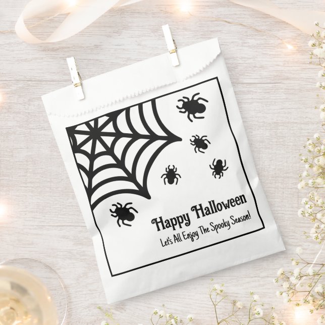 Sachets En Papier Halloween Spiderweb personnalisé (Coupé)