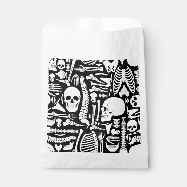 Sachets En Papier halloween squelette anatomique os motif (Devant)