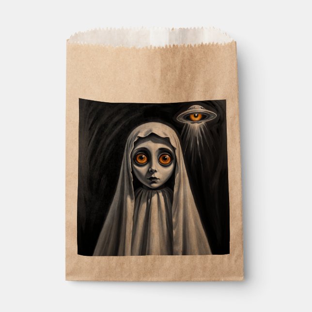 Sachets En Papier Halloween Treat Bag Ghost avec UFO (Devant)