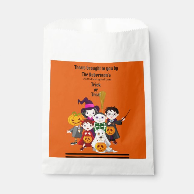 Sachets En Papier Halloween Trick ou Treat Personnaliser le nom (Devant)