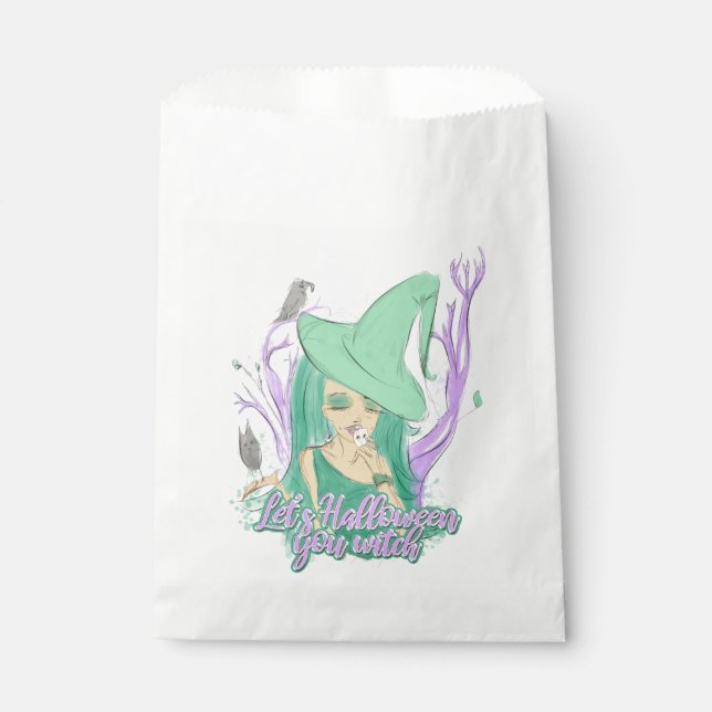 Sachets En Papier Halloween vous sorcière Favor Sac (Devant)