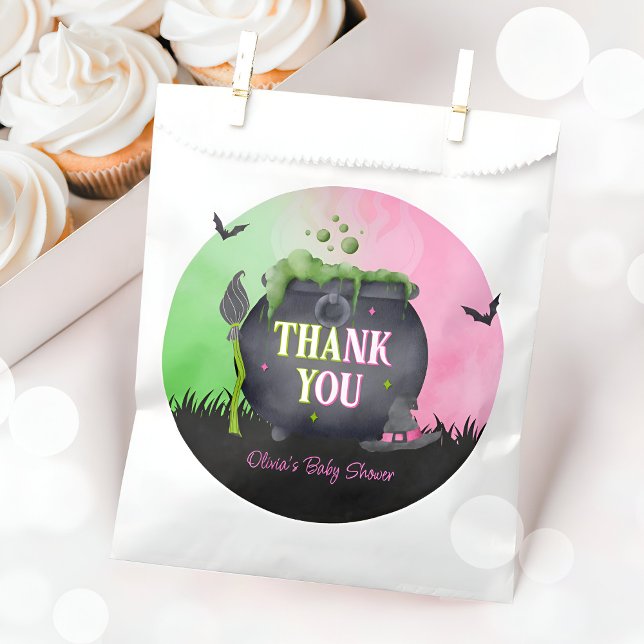 Sachets En Papier Halloween Witch Baby Shower Pink Favor Bags (Créateur téléchargé)