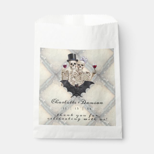 Sachets En Papier Hallowen Gothic Skuls Tarot Le Mariage des amoureu (Devant)