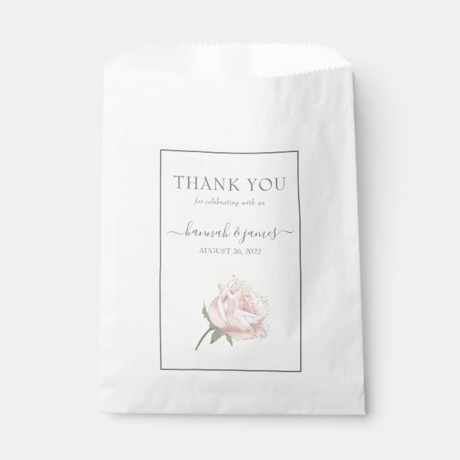 Sachets En Papier Hannah Elegant Merci Traite Mariage (Devant)