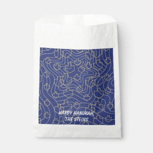 Sachets En Papier Hanoukka Favor Sac, "Elegant Dreidels and Stars"