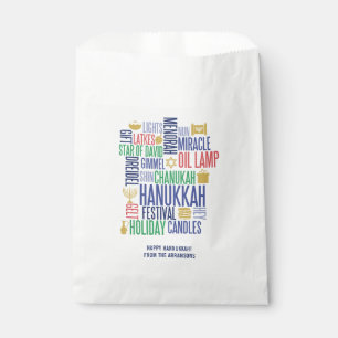 Sachets En Papier Hanoukka Words Holiday Favoriser Sac