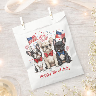 Sachets En Papier Happy 4 juillet Bulldogs français