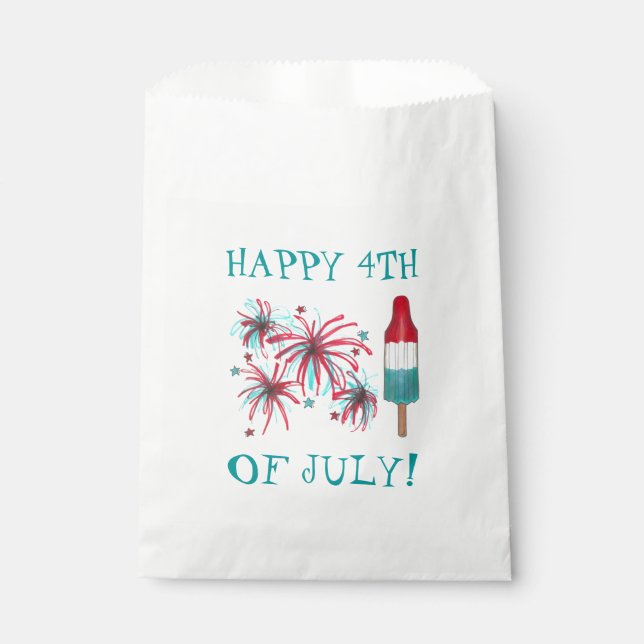 Sachets En Papier Happy 4 juillet Rocket Pop Fireworks USA (Devant)