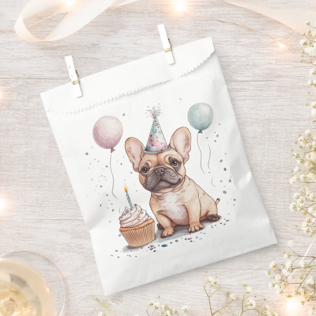 Sachets En Papier Happy Birthday French Bulldog (Coupé)