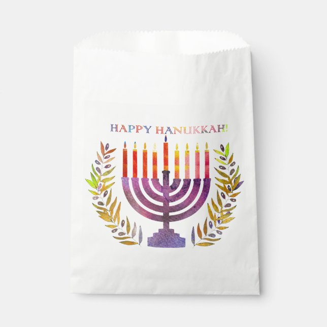 Sachets En Papier Happy Hanoukka Favor Sac (Devant)