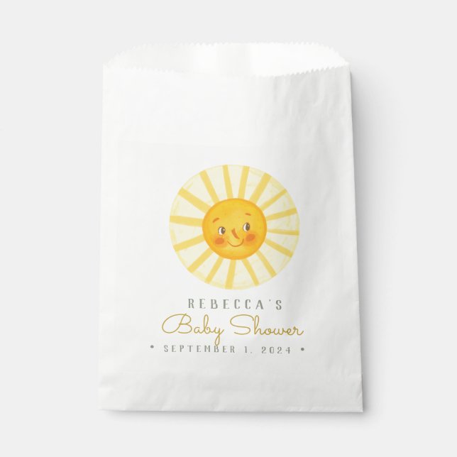 Sachets En Papier Happy mignon Baby shower soleil Favoriser sac (Devant)