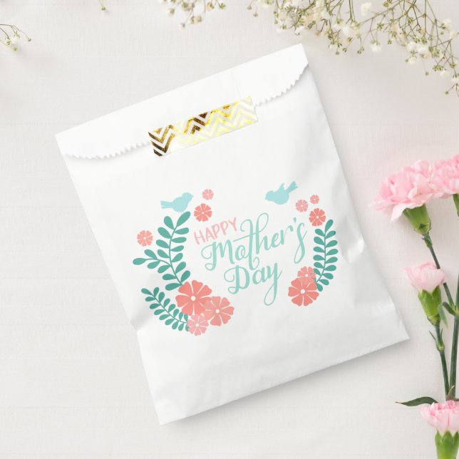 Sachets En Papier Happy mother's day calligraphy text flowers (Scellé)