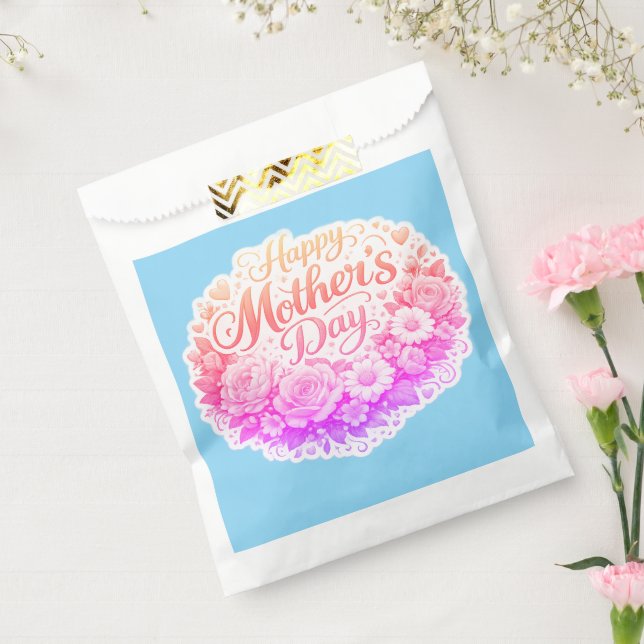 Sachets En Papier Happy Mother's Day floral wreath glue party (Scellé)