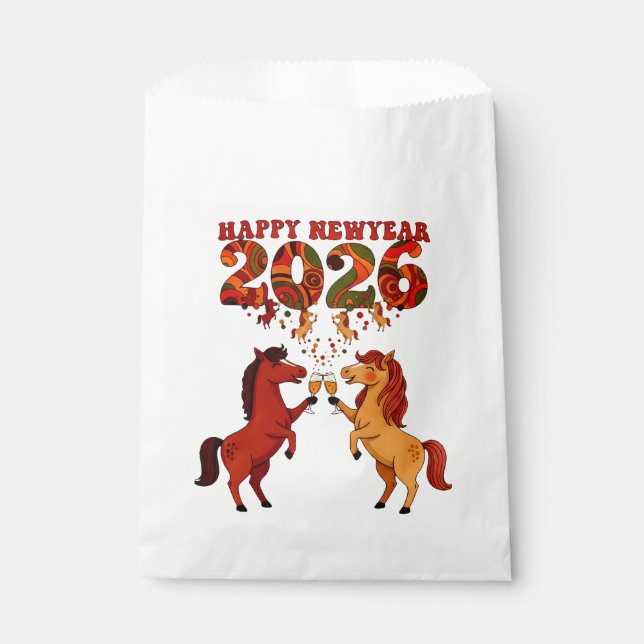 Sachets En Papier Happy New Year 2026 – Celebrating Horses with Cham (Devant)