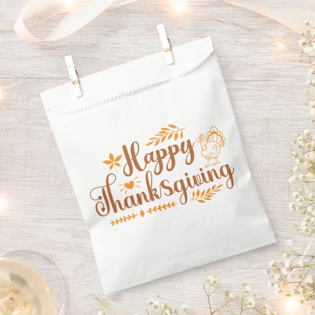Sachets En Papier Happy Thanksgiving (Coupé)