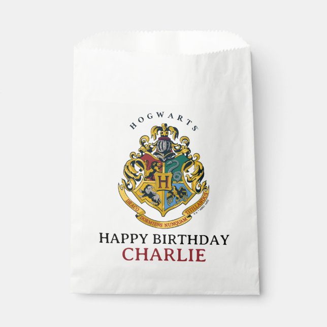 Sachets En Papier Harry Potter Armoiries de Poudlard Anniversaire (Devant)