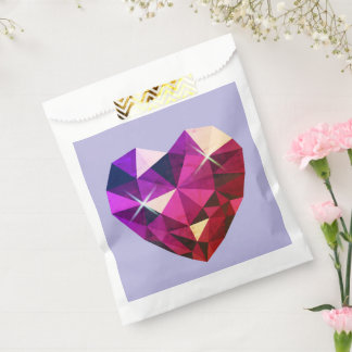 Sachets En Papier Heart Red and Purple Gemstone 