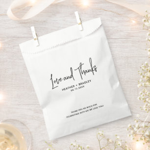 Sachets En Papier Heather Elegant noir blanc minimaliste Mariage mod