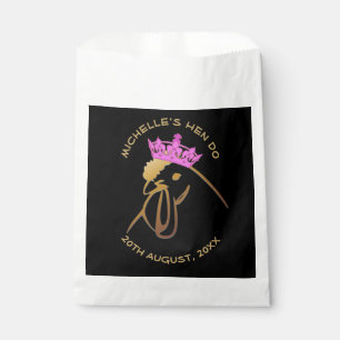 Sachets En Papier Hen dans Couronne rose Bachelorette Party Custom