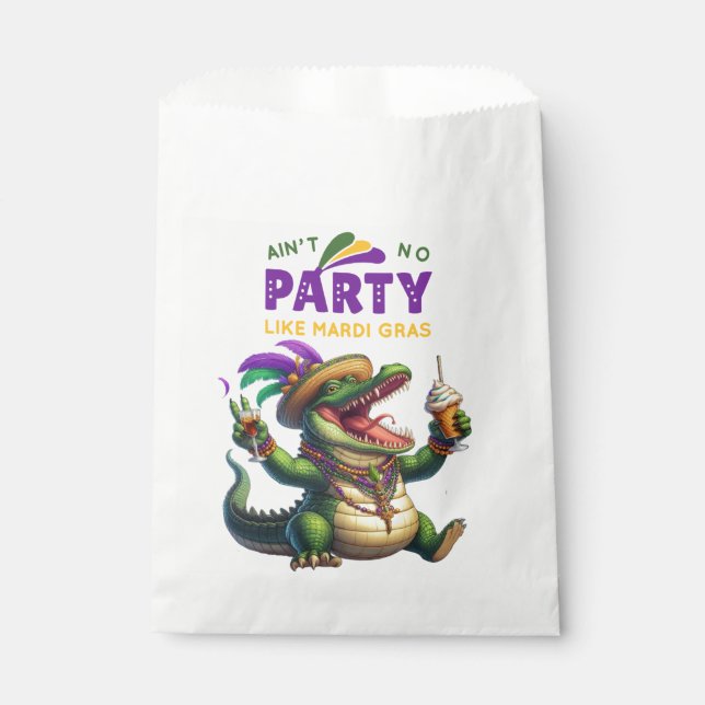 Sachets En Papier Heureux Mardi Gras Alligator (Devant)