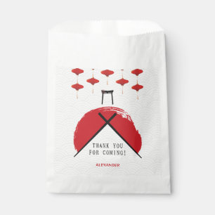 Sachets En Papier Hibachi Thème Anniversaire Fête Chef privé Japonai