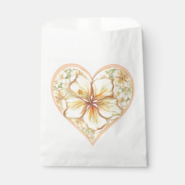 Sachets En Papier Hibiscus & dentelle JAUNE (Devant)