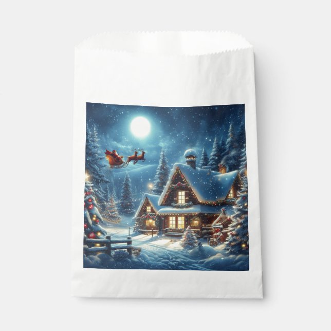 Sachets En Papier Hiver/Père Noël/Noël/Neige (Devant)