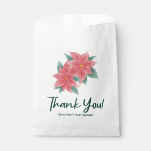 Sachets En Papier Hiver Poinsettia Baby shower Merci Favoriser Sac