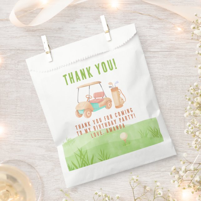Sachets En Papier Hole In One Golf First Birthday Thank you (Coupé)