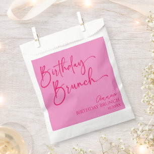 Sachets En Papier Hot rose moderne minimaliste Anniversaire Brunch P