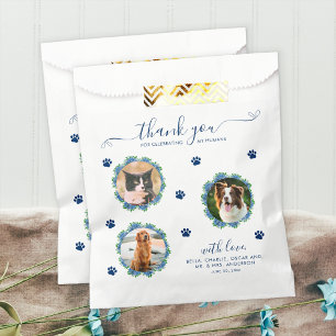 Sachets En Papier Hydrangea 3 Photo Personnalisé Mariage Chien Chiot