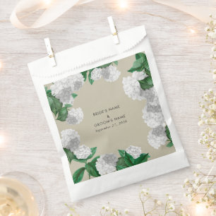 Sachets En Papier Hydrangée Blanche Floral Végétal Mariage Moderne