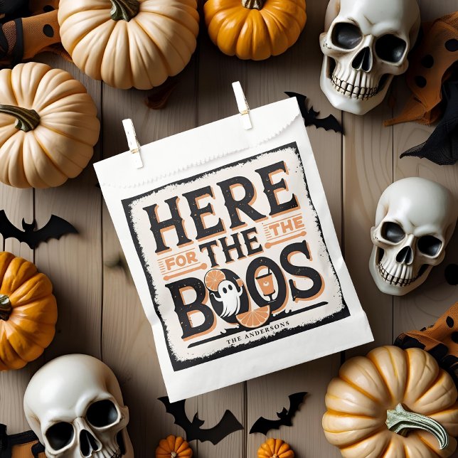 Sachets En Papier Ici pour les Boos | Drôle Mignonne Halloween (Créateur téléchargé)