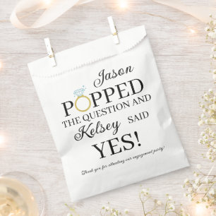 Sachets En Papier Il a posé la question Bague de diamant Popcorn