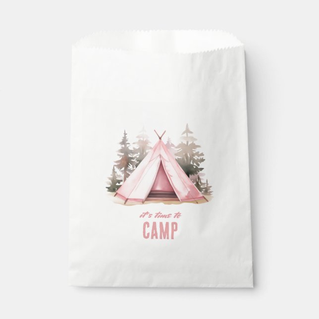 Sachets En Papier Il est temps de Camp Cadeau Favor sac (Devant)