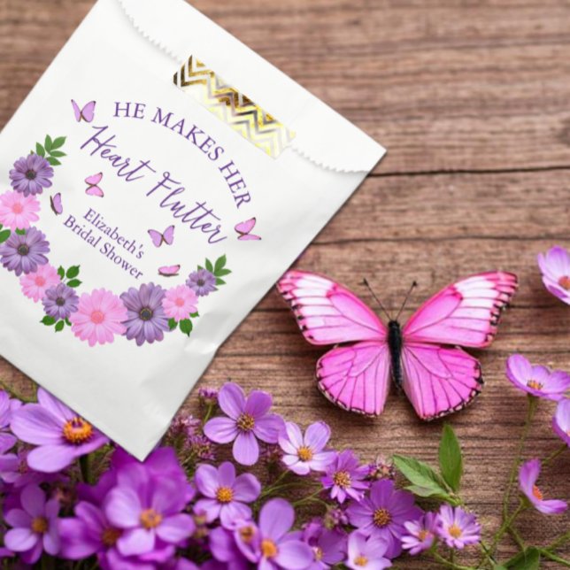 Sachets En Papier Il fait battre son cœur Papillon Enterrement de vi (Créateur téléchargé)