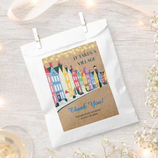 Sachets En Papier Il faut un Baby shower artisanal moderne de villag (Coupé)