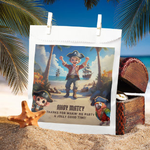 Sachets En Papier Île tropicale Pirate Boy fête d'anniversaire