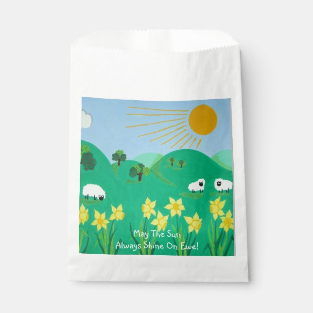 Sachets En Papier illustration amusante et pittoresque de moutons mi (Devant)
