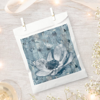 Sachets En Papier Illustration botanique bleue vintage