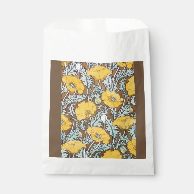 Sachets En Papier illustration d'art pavot fleur jaune (Devant)