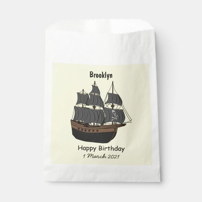 Sachets En Papier Illustration de bateau pirate (Devant)