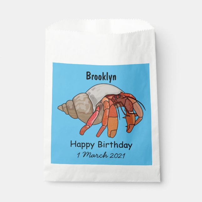 Sachets En Papier Illustration de crabe ermite (Devant)
