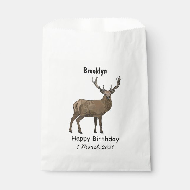 Sachets En Papier Illustration de dessin animé de cerf (Devant)