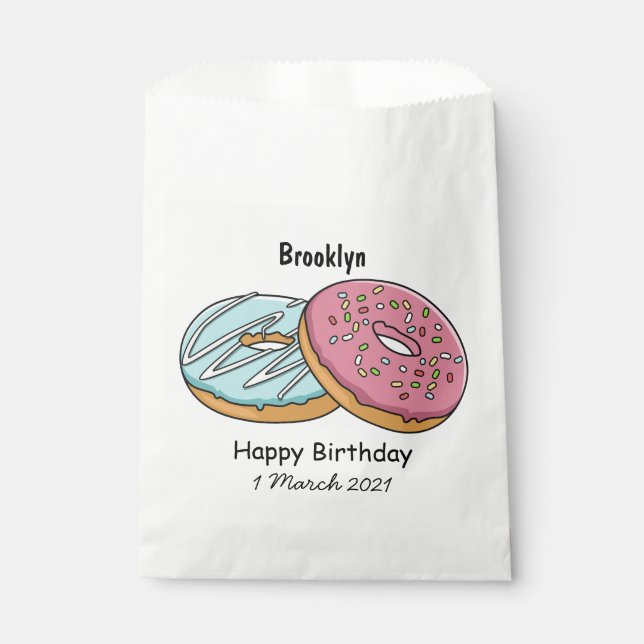 Sachets En Papier Illustration de dessin animé de donut (Devant)