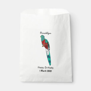 Sachets En Papier Illustration de dessin animé d'oiseau quetzal resp