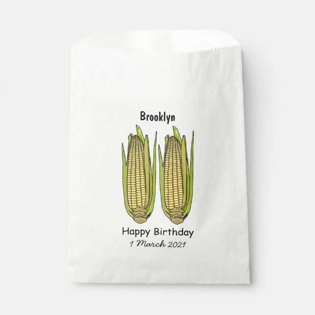 Sachets En Papier Illustration de dessin sur le maïs (Devant)